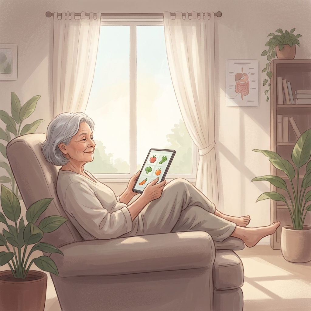 Paciente disfrutando de bienestar y salud en su hogar