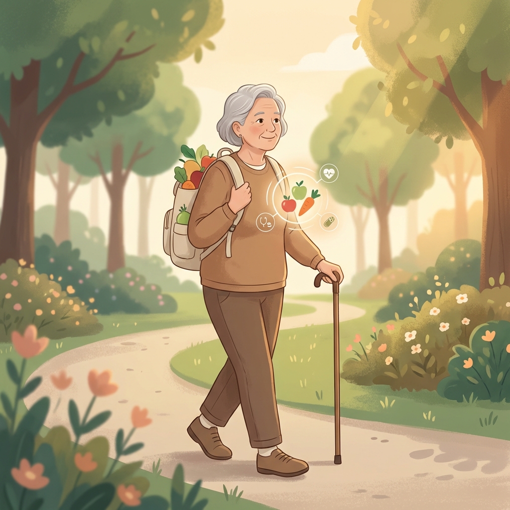 Adulto mayor disfrutando de vitalidad e independencia