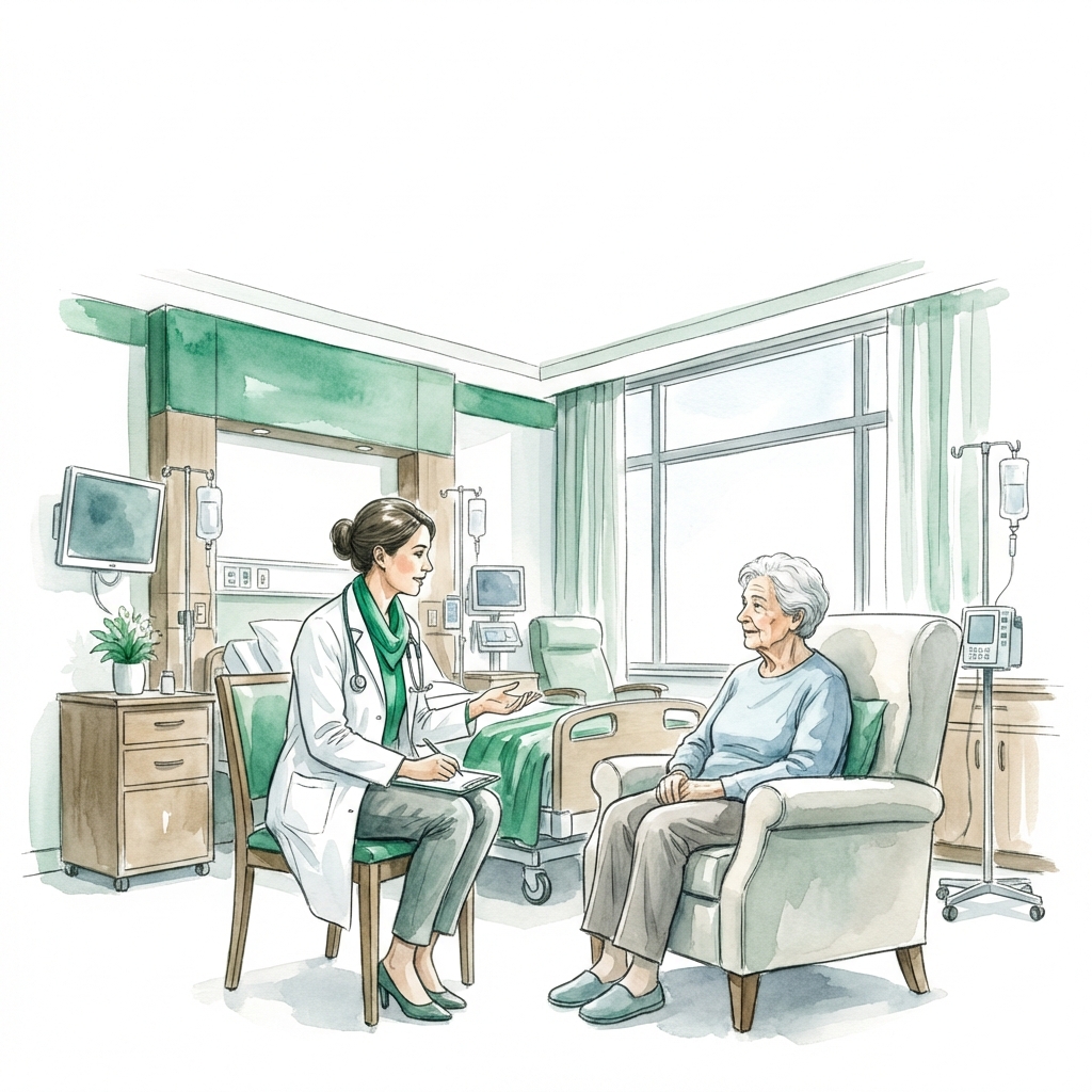 Nutricionista clínica brindando atención especializada en hospital